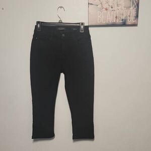 Judy Blue Womens Jeans Black 3/26 Capri Fit Tapered Stretch Denim Cotton Blend